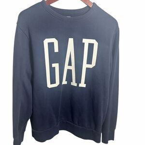 GAP Women’s M Dark Blue Crewneck with Spell out Logo